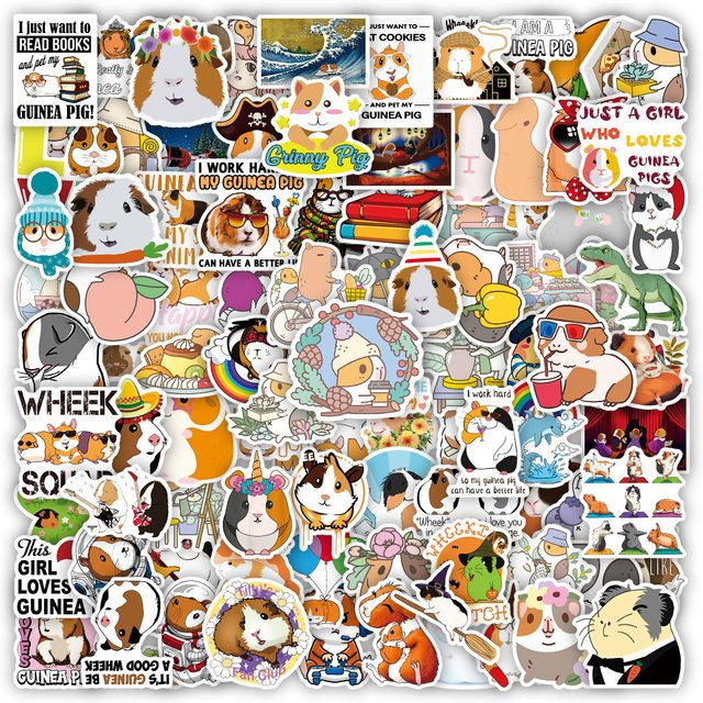 Charile Kawaii Meer Schweinchen Cartoon Aufkleber, 10/30/50/100 Stück - Bild 1