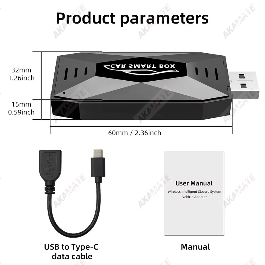 AKAMATE 3in1 Mini AI Box Autoradio-Adapter mit Wireless CarPlay, Android Auto und Bluetooth, unterstützt Netflix, YouTube und TikTok, Farbe: Schwarz, Anschluss: USB Typ-C - Bild 6