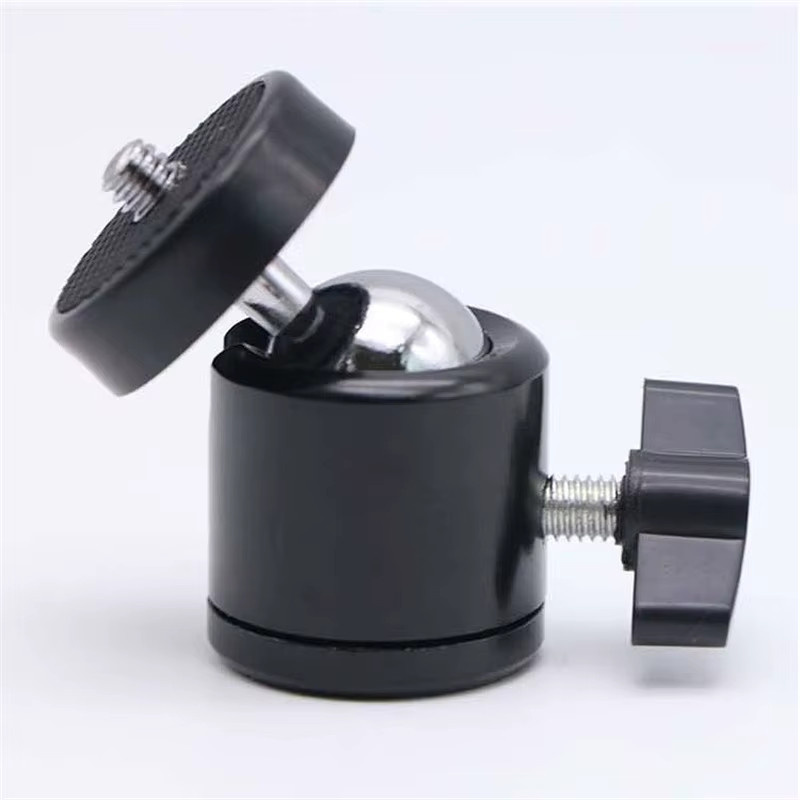 AILEHKUO Kamera Adapter Kugelkopf mit Schloss für DSLR und DV Kameras, 1/4 und 3/8 Zoll Schraubengewinde, Schwarz - Bild 3