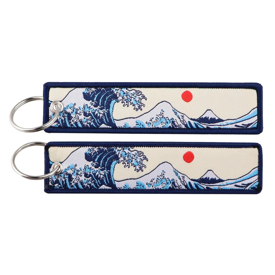 Schlüsselanhänger Japanische Wellen Kunst Zeichnung Stickerei - Bild 2