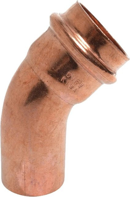 Kirchhoff CU-Bogen 45° mit 1 Muffe in Blank, Durchmesser 28 mm - Bild 1