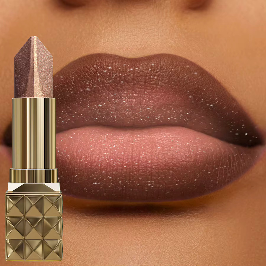 KAFURUX Lippenstift, Zweifarbig, Matt, Braun und Rosa - Bild 1