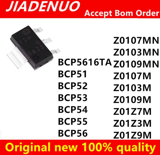 10 Stück Chipsatz BCP5616TA BCP51 BCP52 BCP53 BCP54 BCP55 BCP56 in Schwarz, SOT-223 Gehäuse, Modelle Z0107MN Z0103MN Z0109MN 07M 03M 09M Z7M Z3M Z9M - Bild 1