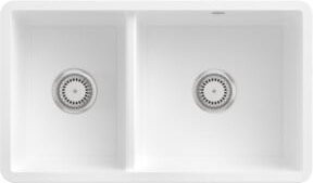 Villeroy & Boch Unterbauspüle Subway 80U in Weiß mit Ablauggarnitur und Exzenter aus Keramik mit CeramicPlus Beschichtung, Breite: 80 cm - Bild 1