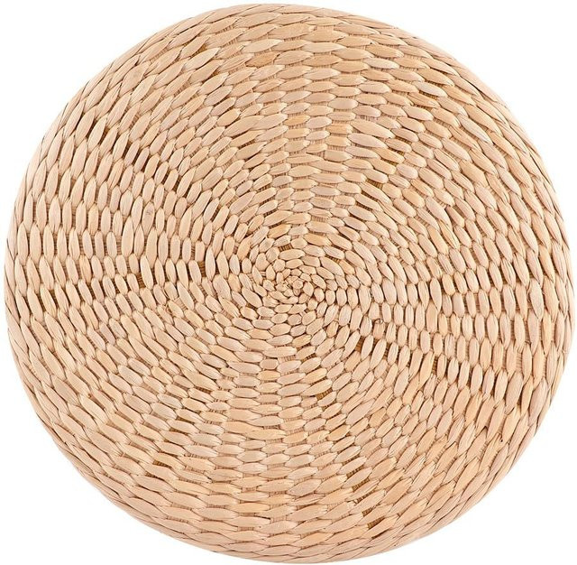 Rundes Sitzkissen aus Jute von TOMTOP JMS in Beige für Yoga, Tatami und Teezeremonien - Bild 1