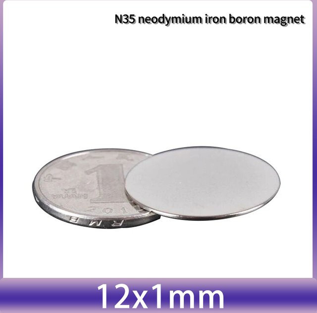 Leistungsstarke kreisförmige Magnete in Silber, Durchmesser: 12 mm, Höhe: 1 mm - Bild 1