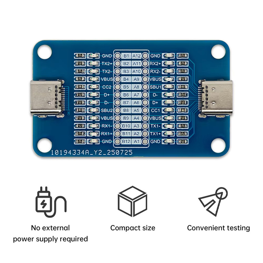 occkic Dual-Head Typ-C Detektionsmodul für Schnellladekabel mit 24-Pin-Leitfähigkeits-LED-Anzeige in Blau - Bild 4