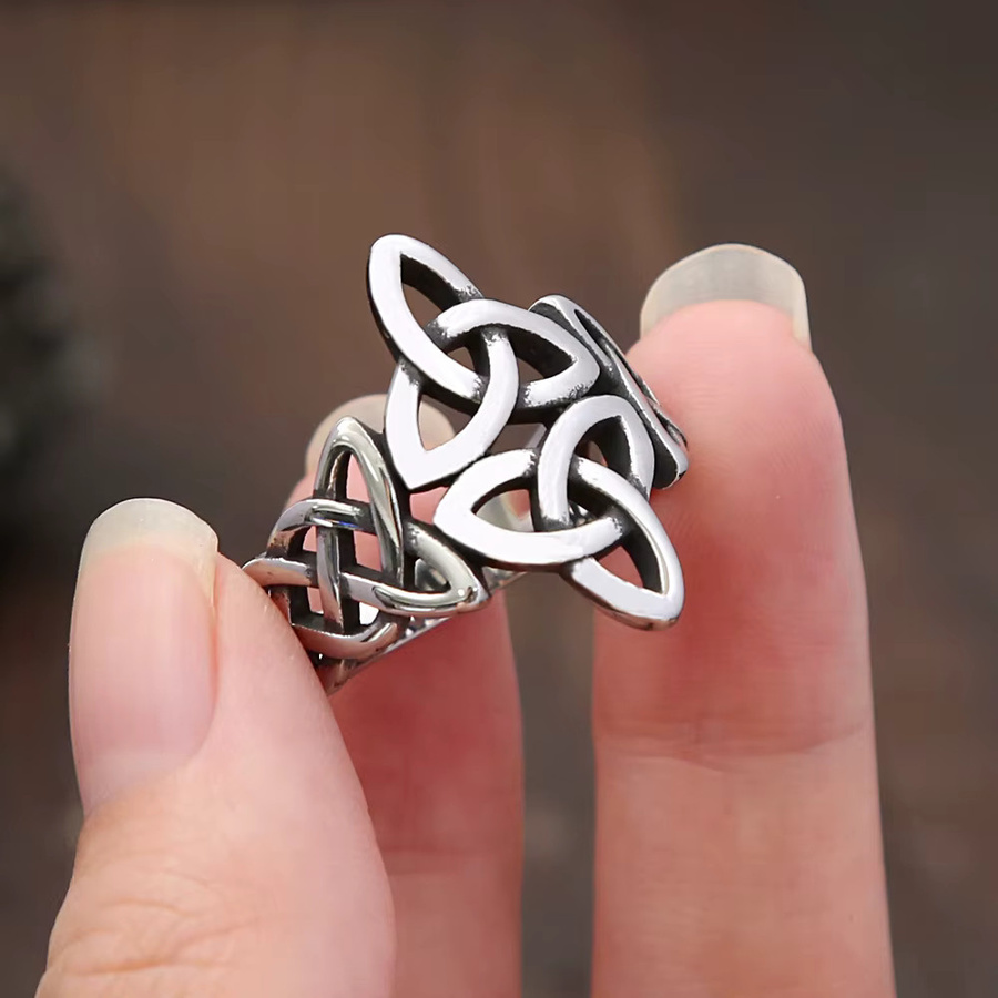 NORTHMAN Ring, Viking Celtics Knoten, Edelstahl, Silber, Unisex - Bild 3