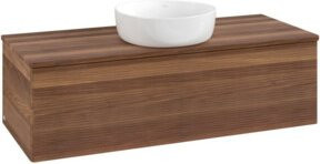 V&B Waschtischunterschrank Antao mit Frontstruktur in Walnut, B/T/H: 120 x 50 x 50 cm - Bild 1