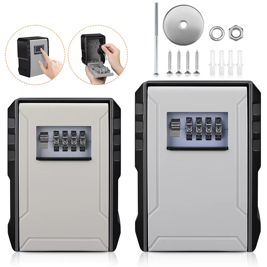 Elecpow Passwort-Schlüsselkasten mit wasserdichtem Schloss zur Wandmontage, sicherer Safe mit 4-stelligem Zahlenschloss und großem Fassungsvermögen - Bild 6