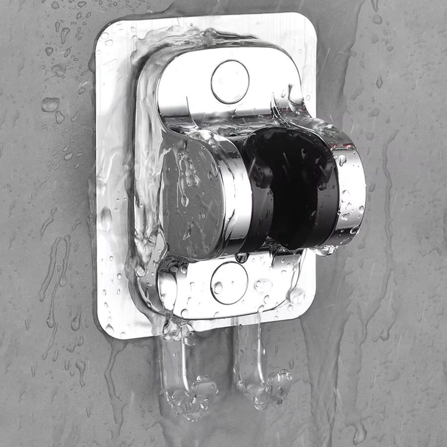 IOUHAPPY Duschkopfhalter für die Wandmontage mit Haken in Chrom Silber ohne Bohren - Bild 5