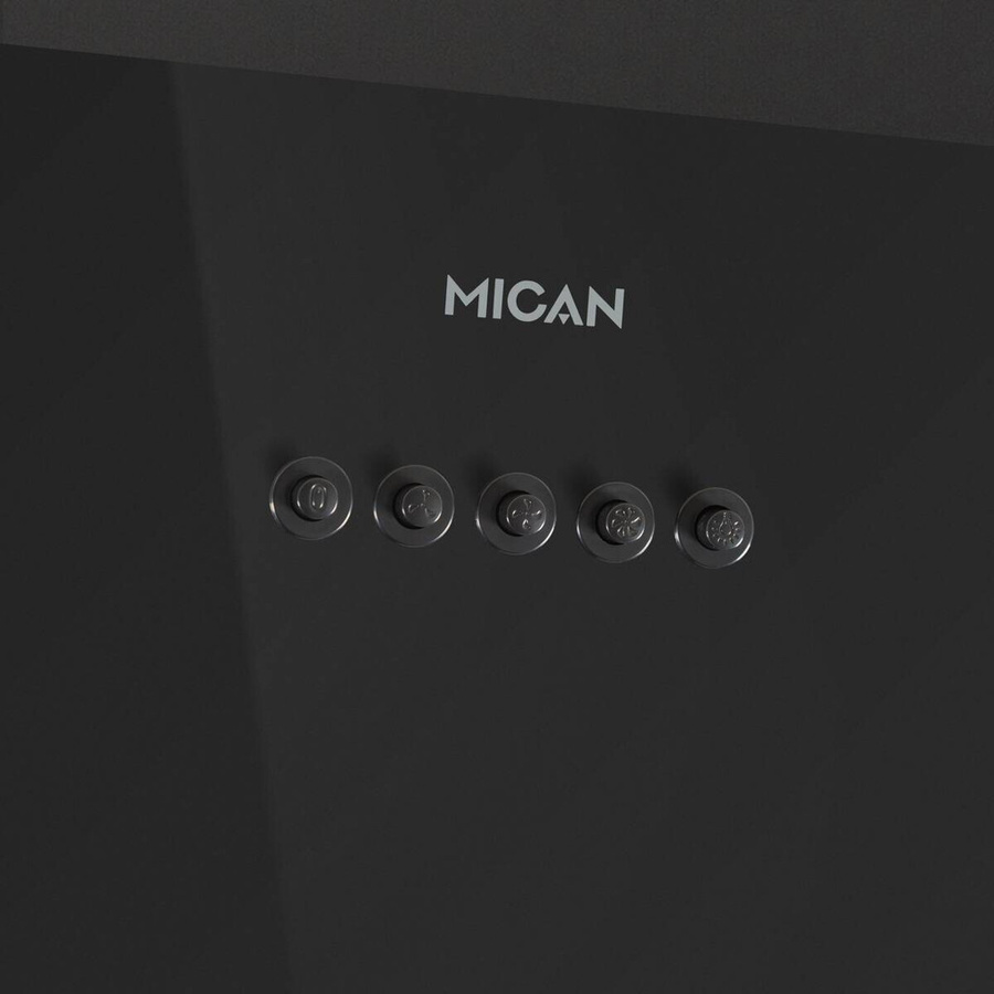 Mican Dunstabzugshaube KHA400MOFSA in Schwarz aus Metall, Wandmontage mit Abluft oder Umluft und Aktivkohlefilter, B/H/T: 60 x 60,5 x 31,5 cm - Bild 3
