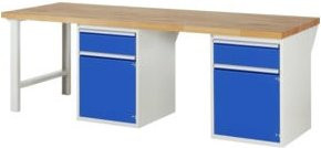 Rau Werkbank 7502A8 mit 2 Schubladen und 2 Türen, B/T/H: 250 x 90 x 84 cm, Mehrfarbig - Bild 1