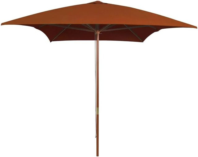 vidaXL Sonnenschirm mit Holz-Mast aus Hartholz und Polyester in Terrakotta, B/T: 300 x 200 cm - Bild 1