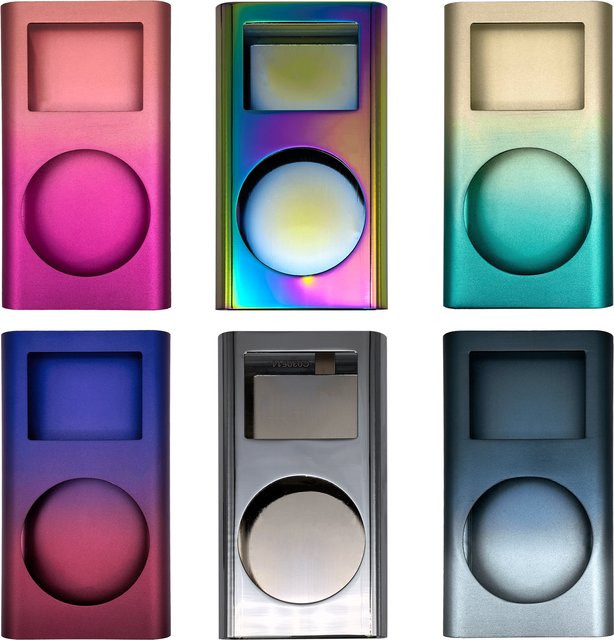 Apple iPod Mini Ersatzgehäuse aus Metall mit Linsenfenster für 1. und 2. Generation in Grau und Multicolour - Bild 1