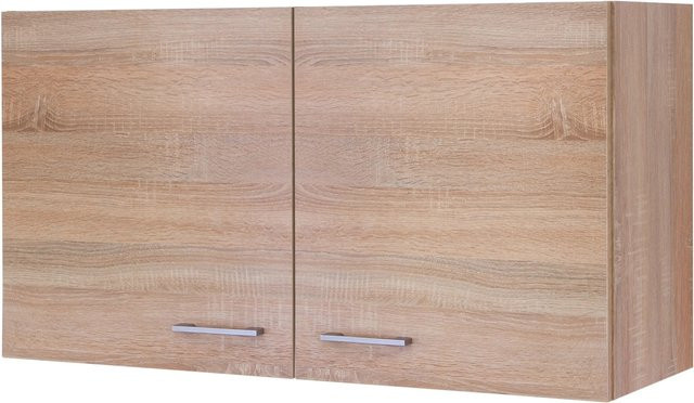 Flex-Well Küchen-Oberschrank Samoa in Weiß und Eiche, B/H/T: 100 x 55 x 32 cm - Bild 1