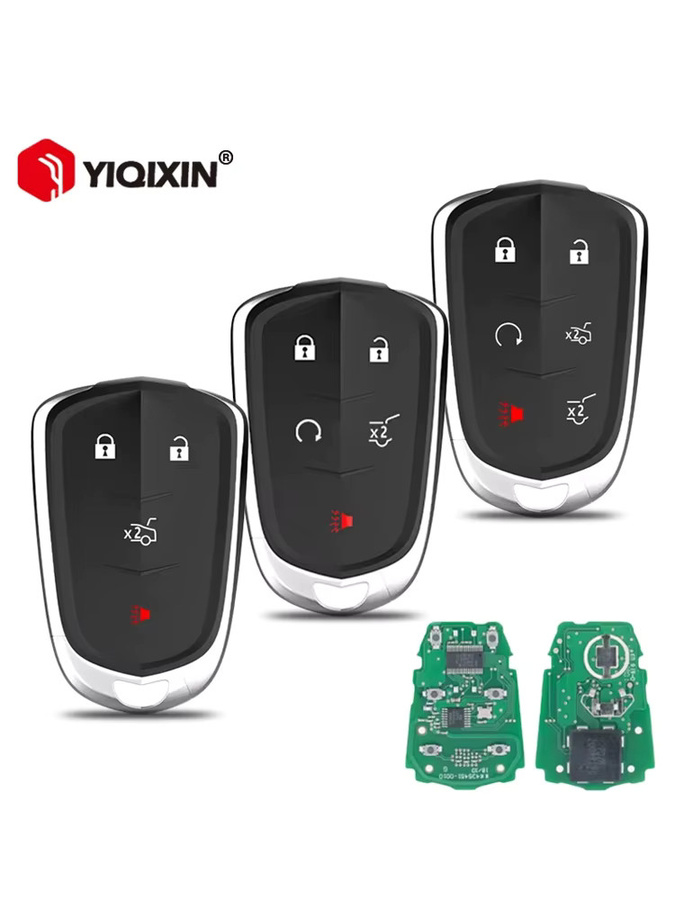 YIQIXIN Auto Fernbedienung Schlüssel für Cadillac Escalade SRX XTS ESV ATS CTS CT6 in Schwarz mit 315/433 MHz und ID46 PCF7937E Chip (Uncut Klinge) - Bild 5