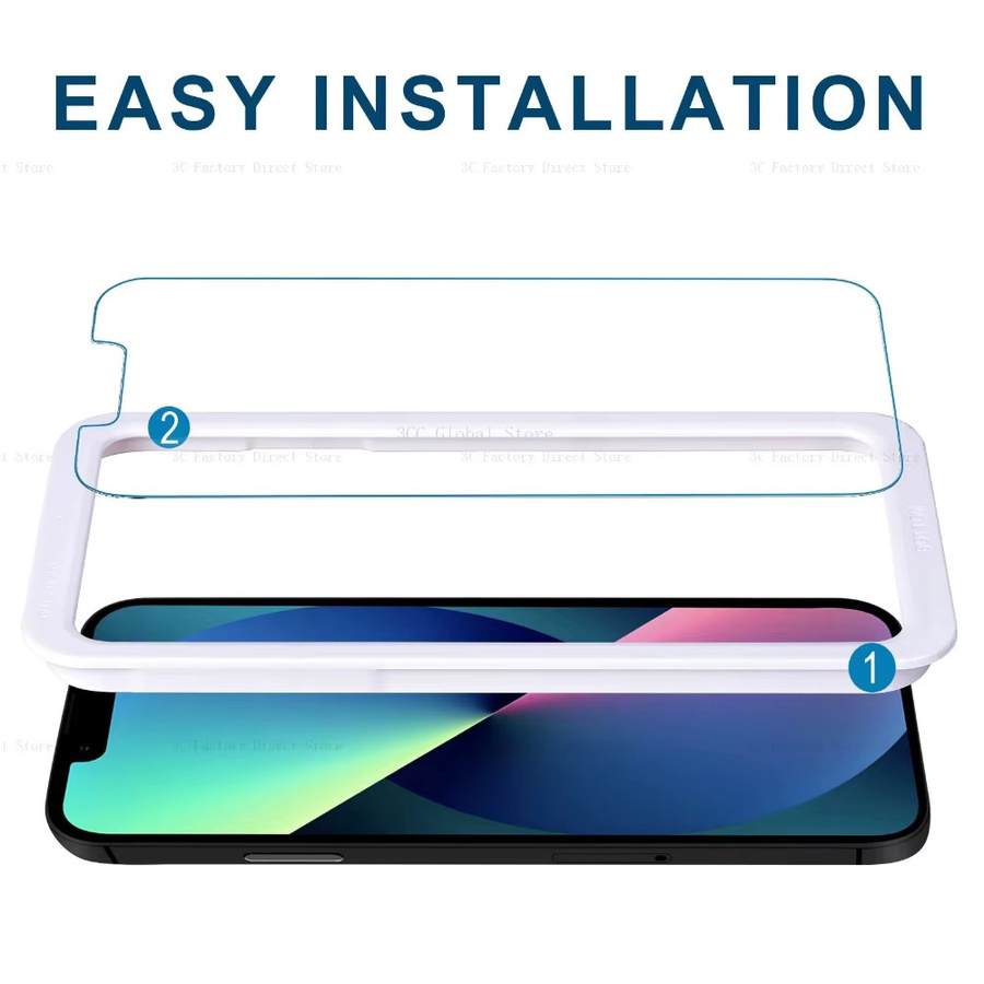 ZMZE 3er-Pack HD-Displayschutzfolie aus gehärtetem Glas in Transparent für iPhone 14 13 12 11 Pro Max 8 7 Plus XR XS Max - Bild 4