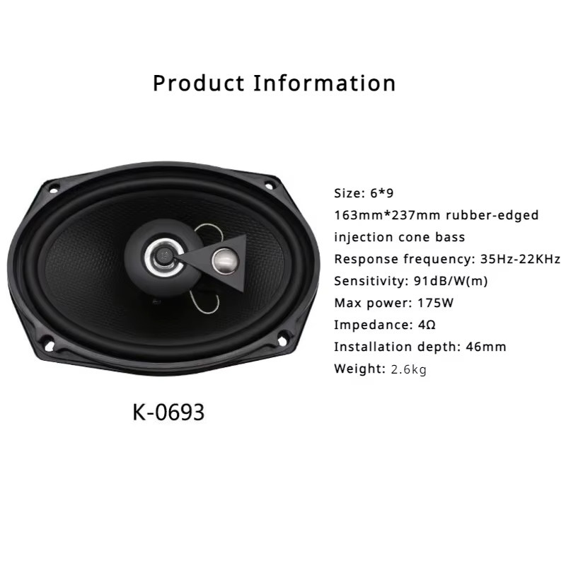 KUERL HiFi Auto Koaxial-Lautsprecher Set, Vollbereich Stereo Audio, Schwarz, 1 Paar - Bild 2
