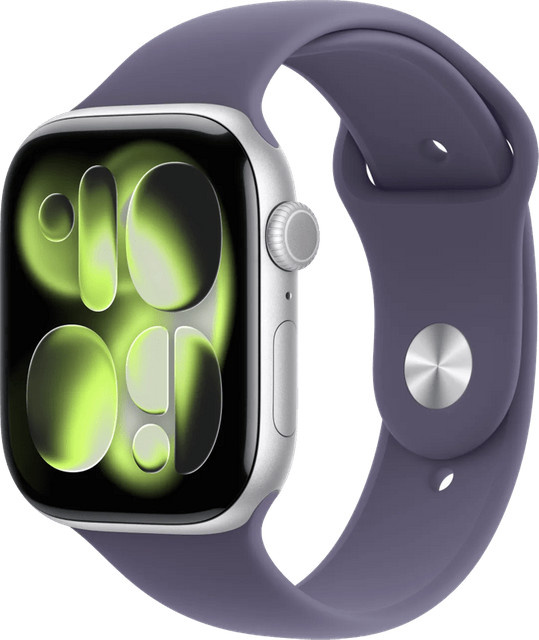 Apple Smartwatch, GPS, 46 mm, Aluminium, Silber, Nebelviolett, Unisex - Bild 1