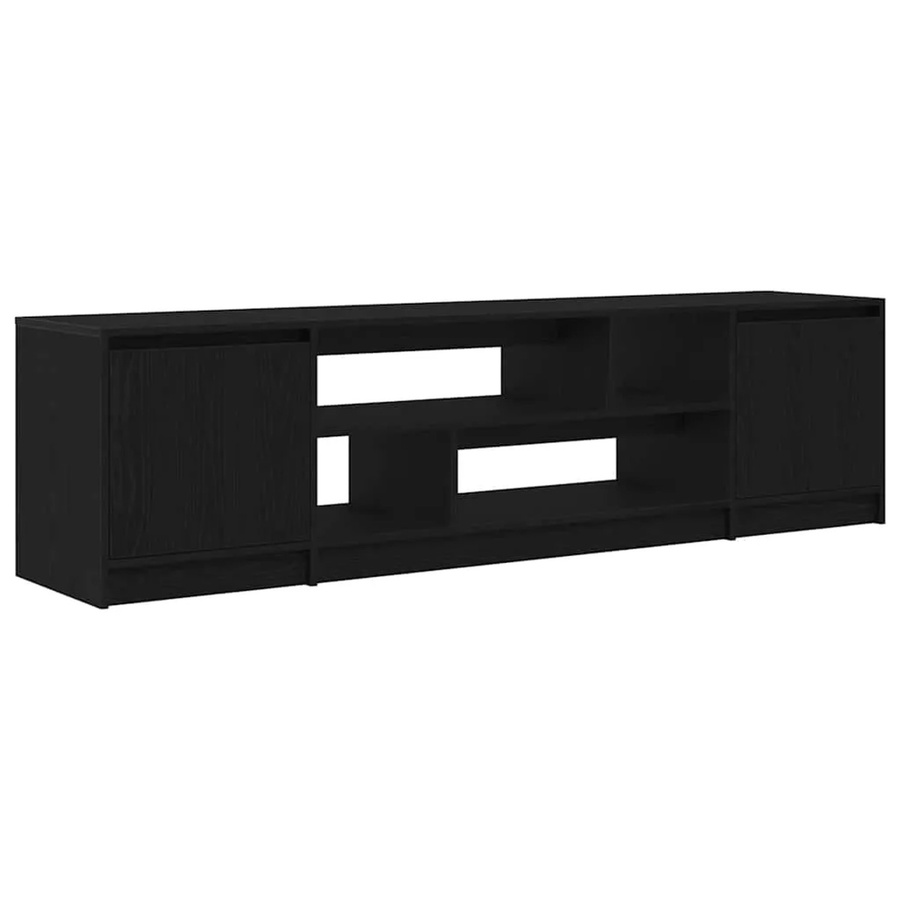 vidaXL TV-Schrank in Schwarz und Eiche-Optik aus Holzwerkstoff, B/T/H: 188,5 x 41 x 50 cm - Bild 2