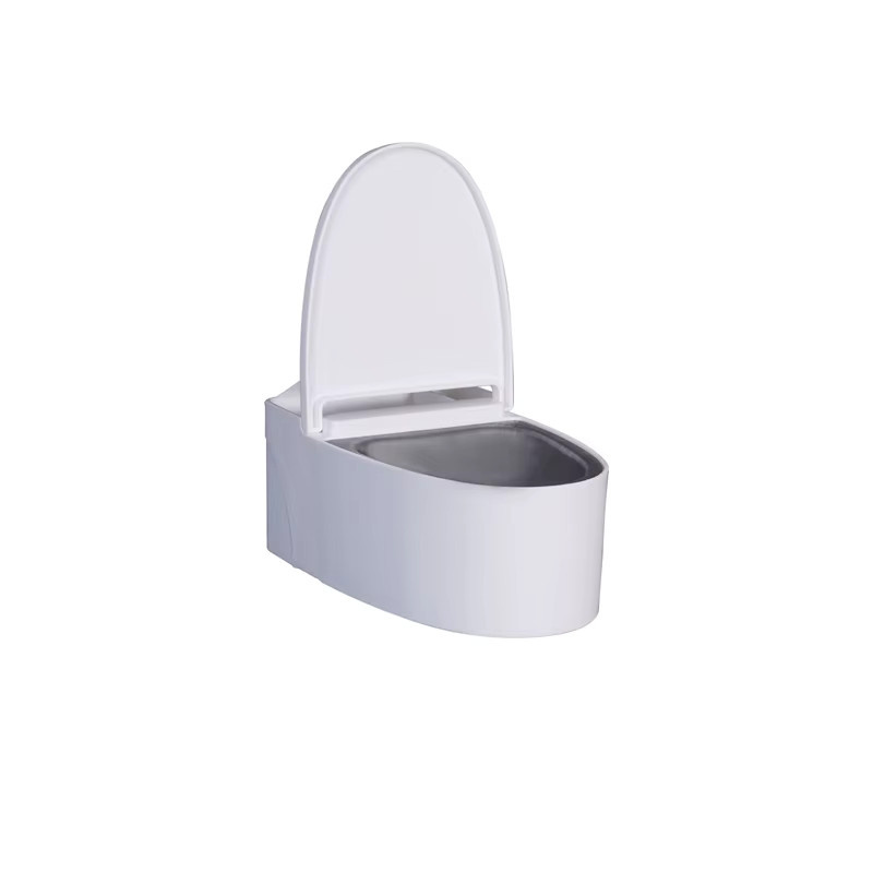 Wandmontierter Toilettenaschenbecher aus Kunststoff mit Deckel in Weiß, Höhe: 13,4 cm, Tiefe: 5,5 cm - Bild 3
