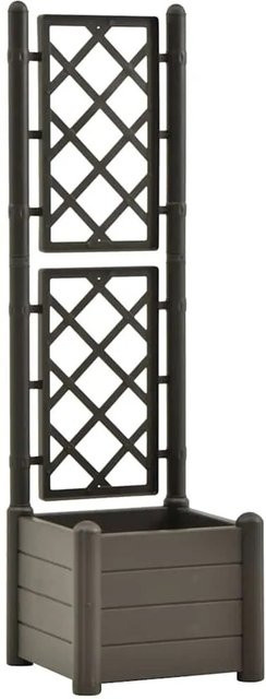 Furnicato Pflanzkübel mit Spalier aus Polypropylen in Anthrazit, B/T/H: 43 x 43 x 142 cm - Bild 1