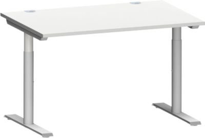 Schäfer Shop Genius Schreibtisch MODENA FLEX höhenverstellbar mit T-Fuß-Rundrohr, grau, Breite: 120 cm, Tiefe: 80 cm - Bild 1