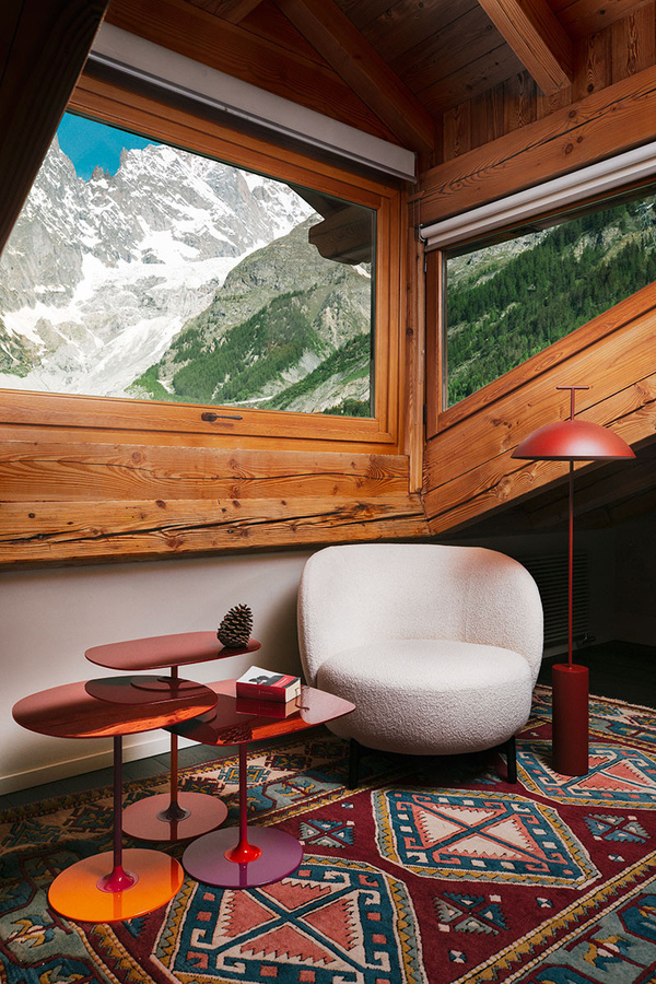 Kartell Lunam Sessel Curly Lounge Sessel mit Bouclé-Bezug in Weiß und Metallgestell - Bild 2
