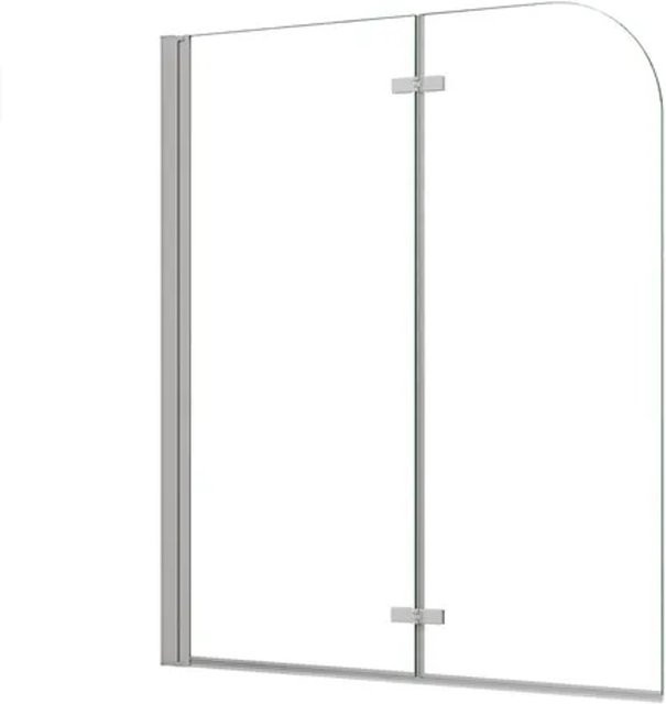 Duschparadies Badewannenfaltwand aus 6mm Nano Glas in Weiß und Transparent, B/T/H: 120 x 140 cm - Bild 1