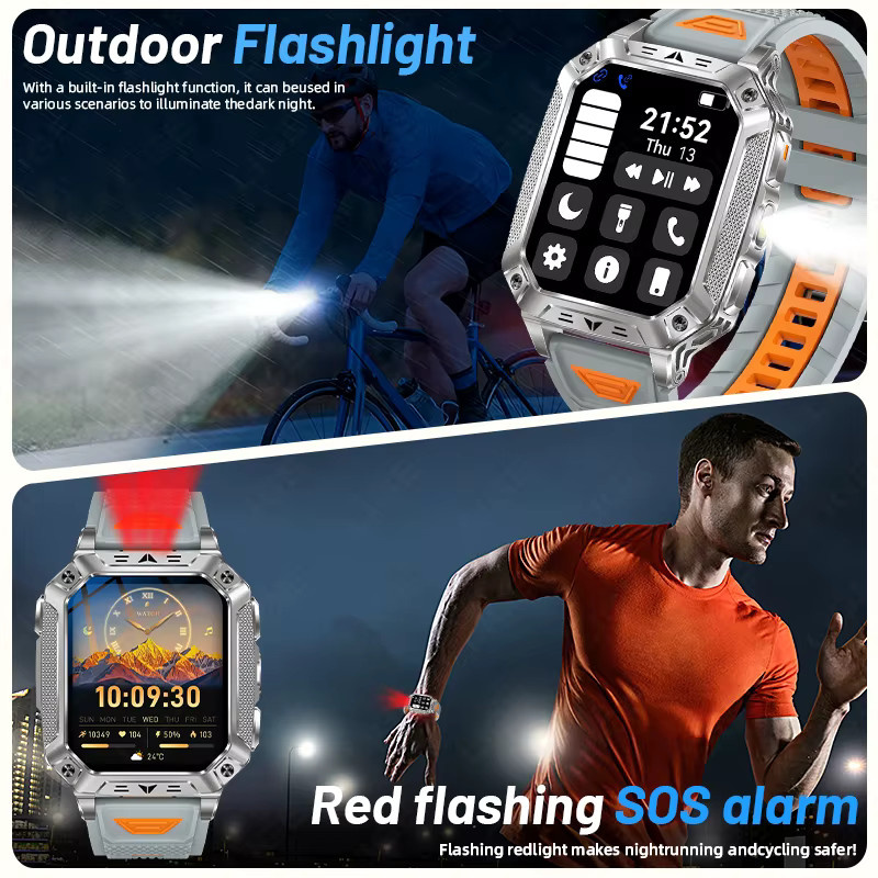 LIGE Smartwatch, Schwarz, Silikon, Herren, Wasserdicht - Bild 2