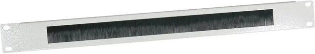 HMF 66489 Kabeldurchführung mit Bürsteneinsatz für 19 Zoll Serverschrank, 1 HE, Lichtgrau - Bild 1