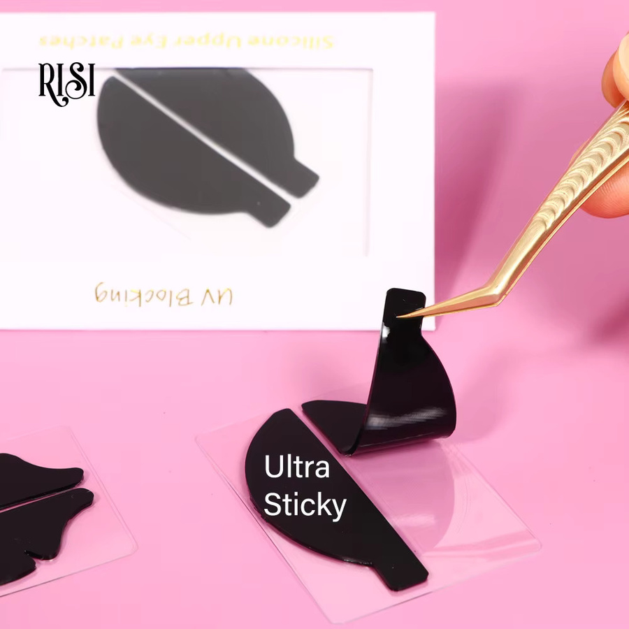 RISI UV-Schutzpads für Wimpernverlängerung, Schwarze Silikon Augenpads - Bild 4