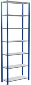 Schulte Grundregal Steckregal MULTIplus85 mit 7 Fachböden und Kreuzstrebe, Farbe: Enzianblau, B/T/H: 300 x 100 x 40 cm - Bild 1