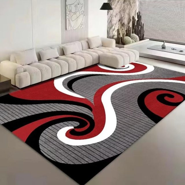 Karpetti Flanellteppich mit geometrischem Design in Mehrfarbig, rutschfest und waschbar, B/T: 200 x 230 cm - Bild 1