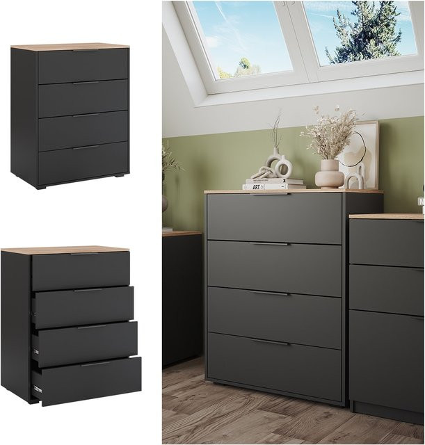 Vicco Sideboard Betti in Anthrazit Sonoma mit 4 Schubladen, B/H: 102 x 80 cm - Bild 1