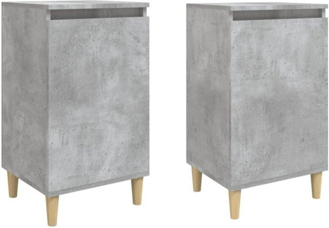 Vidaxl Set aus 2 Nachttischen im Industrial Design, Grau, Holzwerkstoff, B: 40 cm, T: 35 cm, H: 70 cm - Bild 1