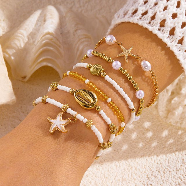 Abay Armband Set, Perle, Gold, Damen - Bild 1