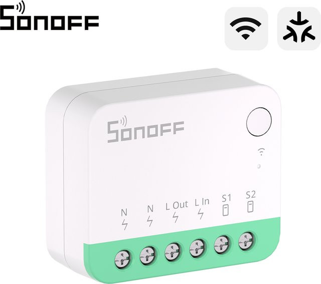 SONOFF MINIR4M MINI Extreme Wi-Fi Smart Switch mit ESP32 Chip, Matter kompatibel, weiß - Bild 1