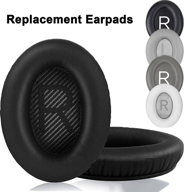 2 Stück Ersatz-Ohrpolster für Bose QuietComfort QC2/15/25/35 AE2/2W/2i Kopfhörer aus Memory-Schaum in Schwarz - Bild 1