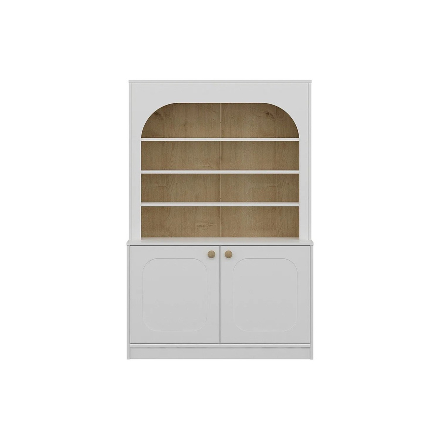 Vente-unique Buffetschrank Anzila Modern in Weiß mit offenen Regalfächern, Breite: 120 cm, Höhe: 180 cm, Tiefe: 45 cm - Bild 2