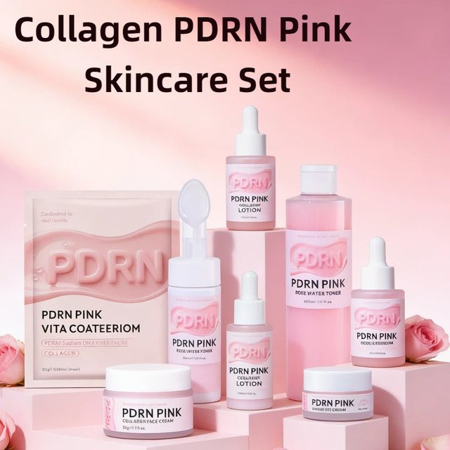 PDRN Pink Skincare Set, Kollagen, Gesichtspflege-Set, Unisex - Bild 1
