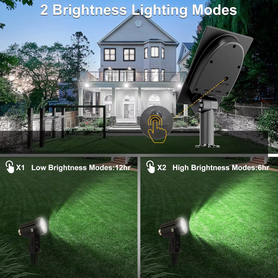 T-SUNRISE Solar LED Außenleuchte IP65 Strahler aus Aluminium in Schwarz und Silber für Garten und Hof - Bild 4