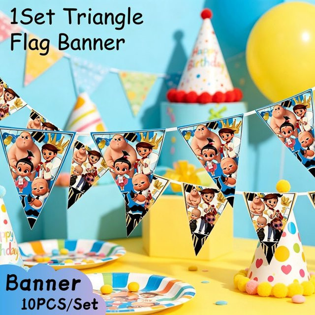 Boss Papierbanner als dekorative Tischdekoration für Geburtstage und Partys, Mehrfarbig - Bild 1