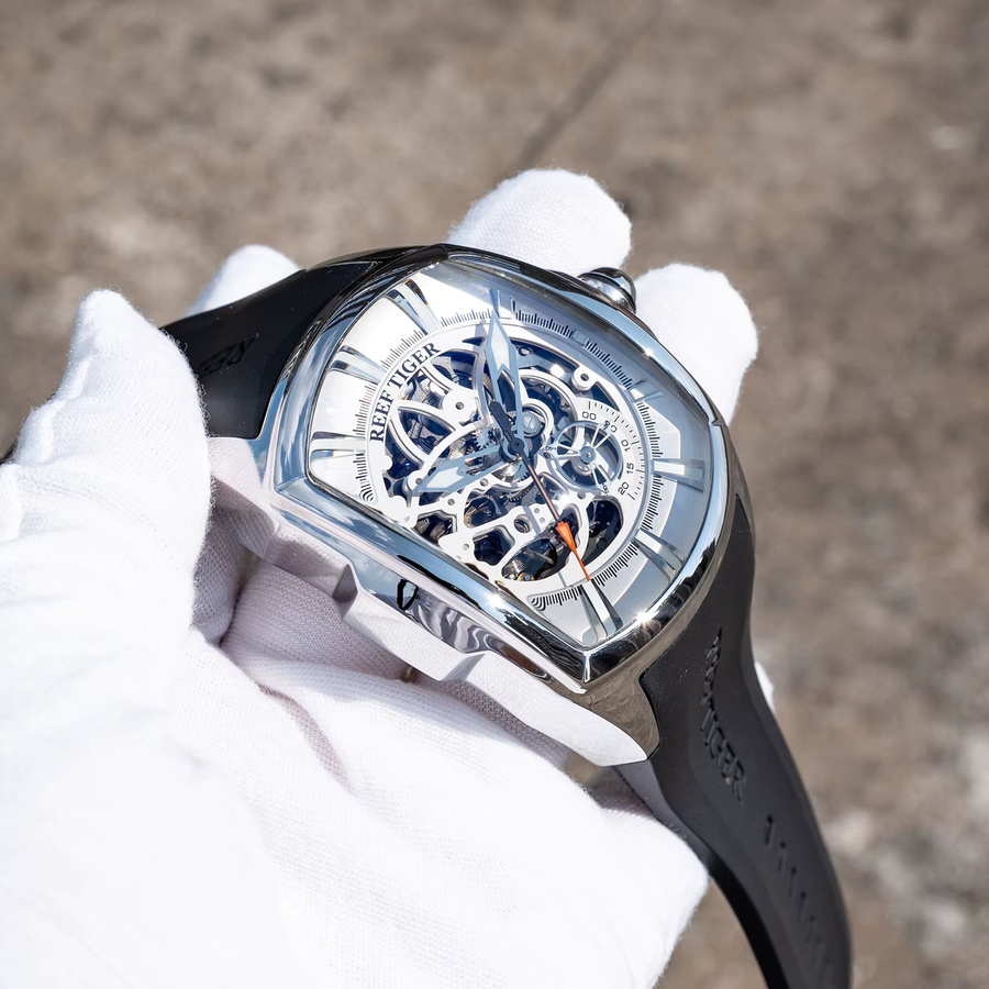 Reef Tiger Automatik-Armbanduhr, 316L Edelstahl, Herren, Silber - Bild 3