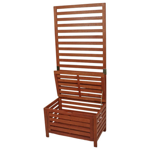Garden Pleasure Sichtschutz-Bank CONCORD aus geöltem Eukalyptusholz mit integrierter Truhe, braun, B/H/T: 76 x 180 x 45 cm - Bild 2