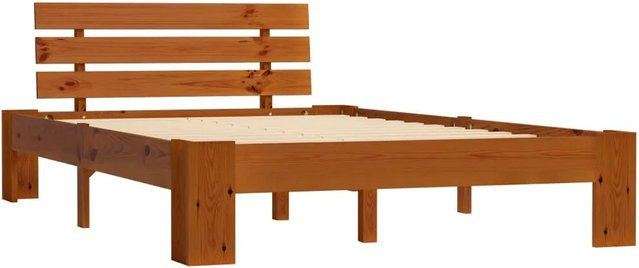 vidaXL Massivholzbett aus Kiefer in Honigbraun, B/T/H: 120 x 200 x 66 cm - Bild 1