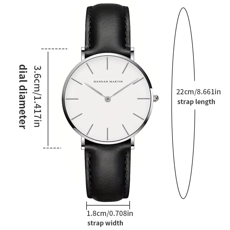 Hannah Martin Armbanduhr, Quarz, Leder, Roségold, 36 mm, Damen - Bild 2