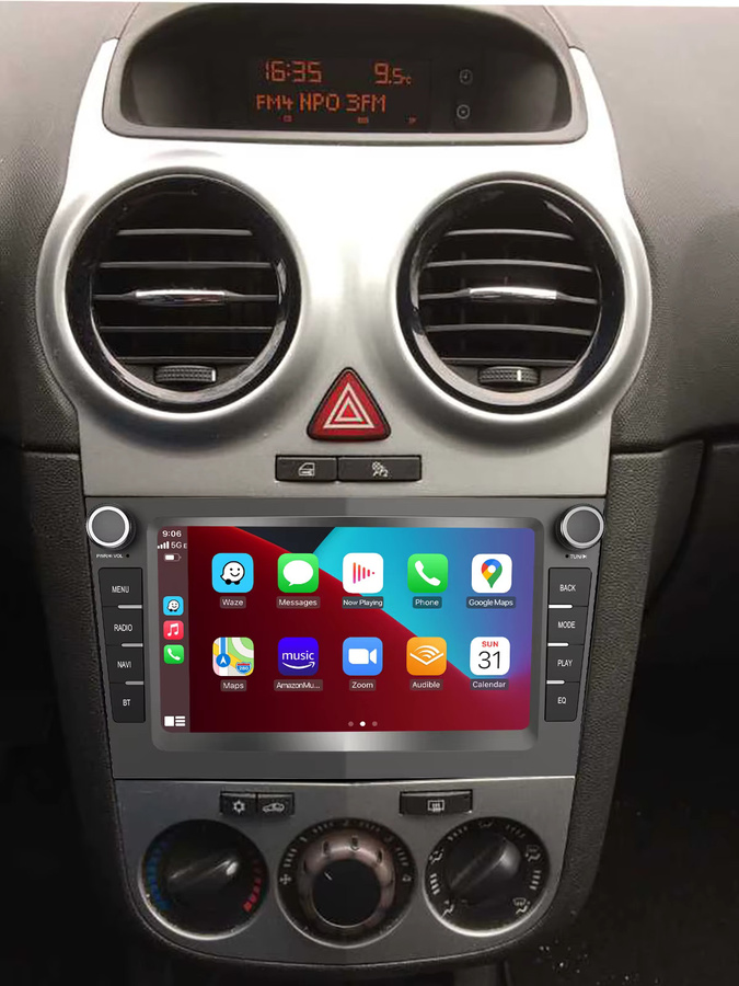 ESSGOO Android 14 Autoradio mit CarPlay, Android Auto, GPS und WiFi für Vauxhall Opel Astra H, Corsa C, D und Vectra Meriva in Grau - Bild 5