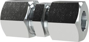 Riegler Gerade Verschraubung aus verzinktem Stahl in Silber für Rohr-Außendurchmesser 12 mm, PN 100 - Bild 1